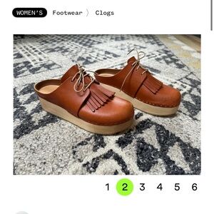 Brown Leather Women's Clogs